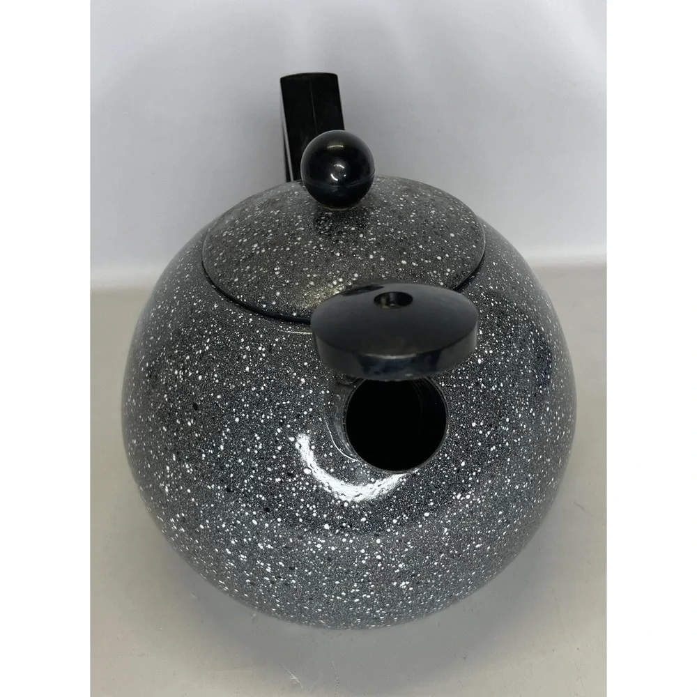 Copco Sam Lebowitz Speckled Enamelware Whistling Tea Kettle Modern Atomic‎